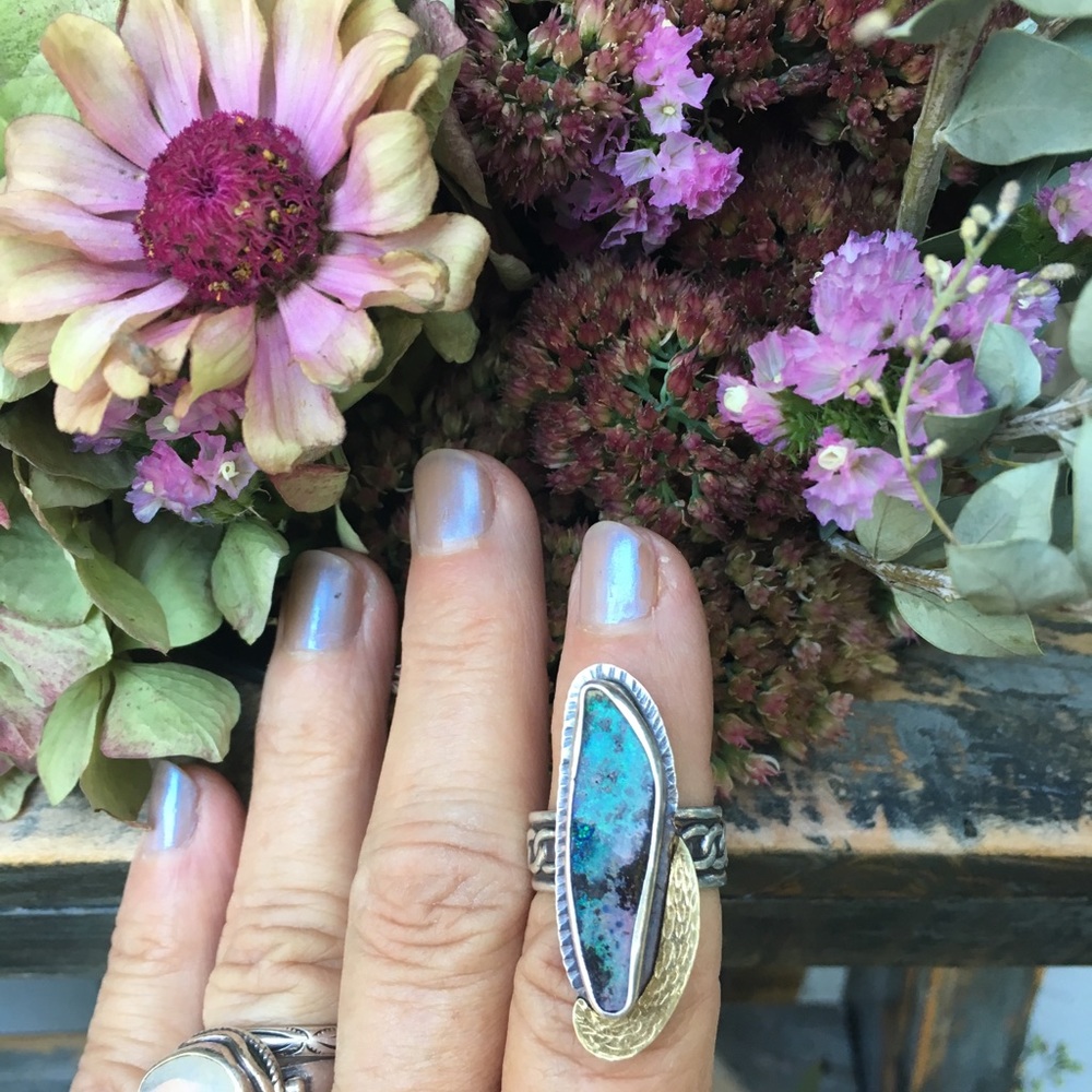 Designer Ring made By Julie Shaw opal ring